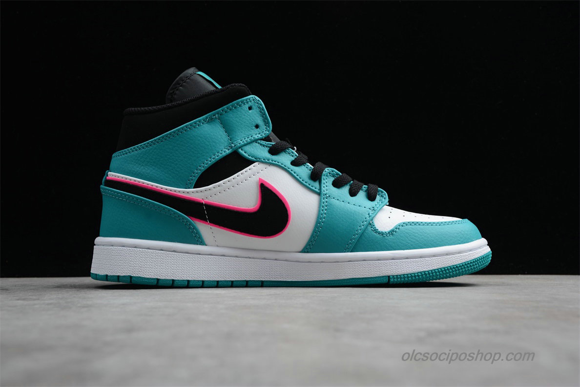 Air Jordan 1 Retro MID AJ1 Kék/Fehér/Fekete/Rózsaszín Cipők (852542-306)