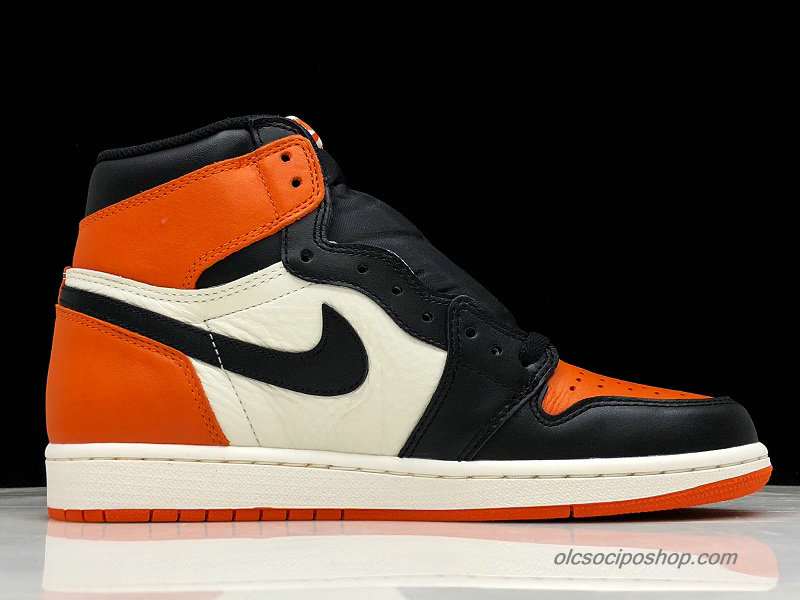 Férfi Air Jordan 1 Retro High AJ1 Fekete/Narancs/Fehér Cipők (555088-005)