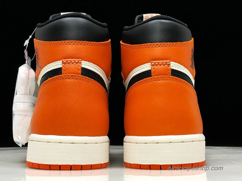 Férfi Air Jordan 1 Retro High AJ1 Fekete/Narancs/Fehér Cipők (555088-005)