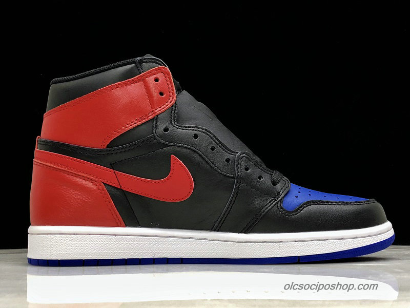 Férfi Air Jordan 1 Retro High OG AJ1 Fekete/Kék/Piros/Fehér Cipők (555088-026)