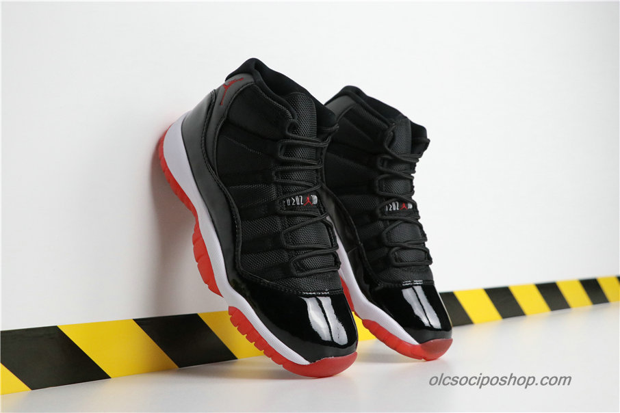 Női Air Jordan 11 Retro Bred AJ11 Fekete/Piros/Fehér Cipők (378037-010)