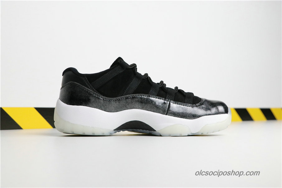 Férfi Air Jordan 11 Retro Low Barons AJ11 Fekete/Fehér/Szürke Cipők (528895-010)