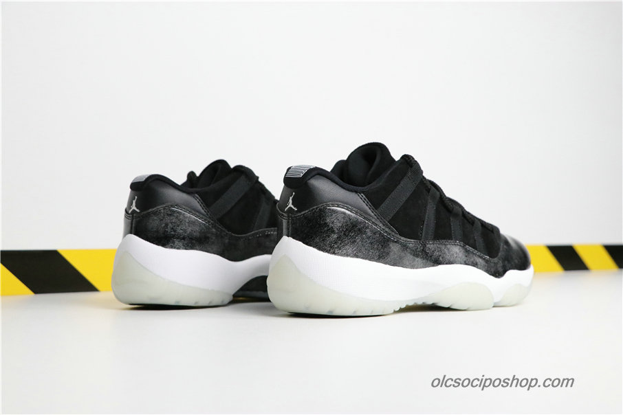 Férfi Air Jordan 11 Retro Low Barons AJ11 Fekete/Fehér/Szürke Cipők (528895-010)