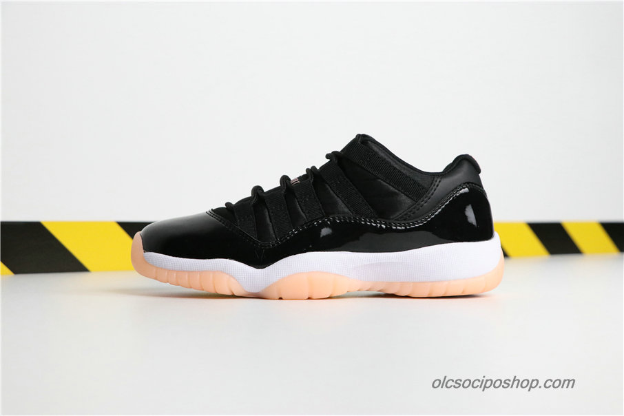 Női Air Jordan 11 Retro Low Bleached Coral AJ11 Fekete/Fehér/Sárgabarack Cipők (580521-013)