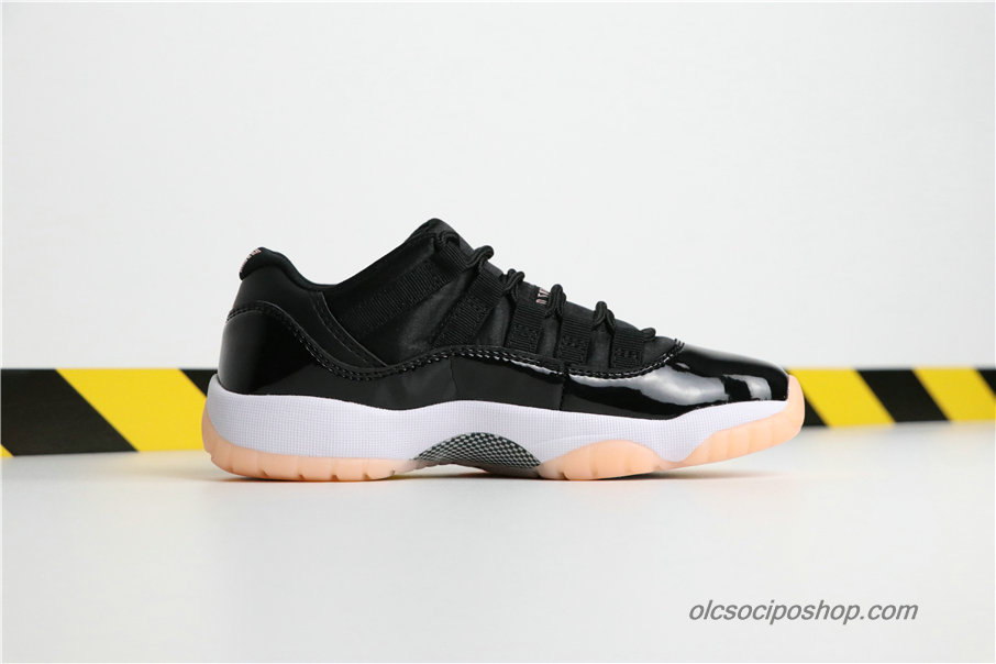 Női Air Jordan 11 Retro Low Bleached Coral AJ11 Fekete/Fehér/Sárgabarack Cipők (580521-013)