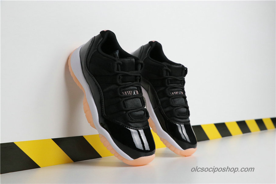 Női Air Jordan 11 Retro Low Bleached Coral AJ11 Fekete/Fehér/Sárgabarack Cipők (580521-013)