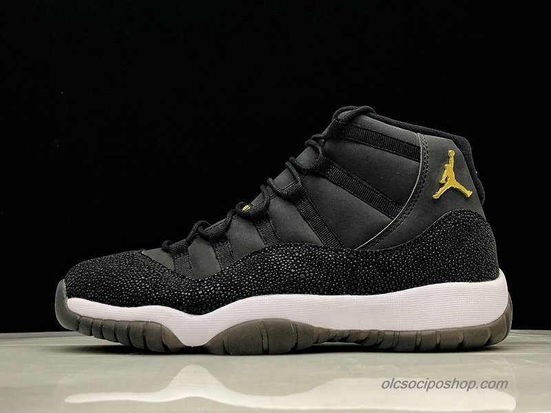 Férfi Air Jordan 11 Retro PREM HC Fekete/Arany/Fehér Cipők (852625-030)