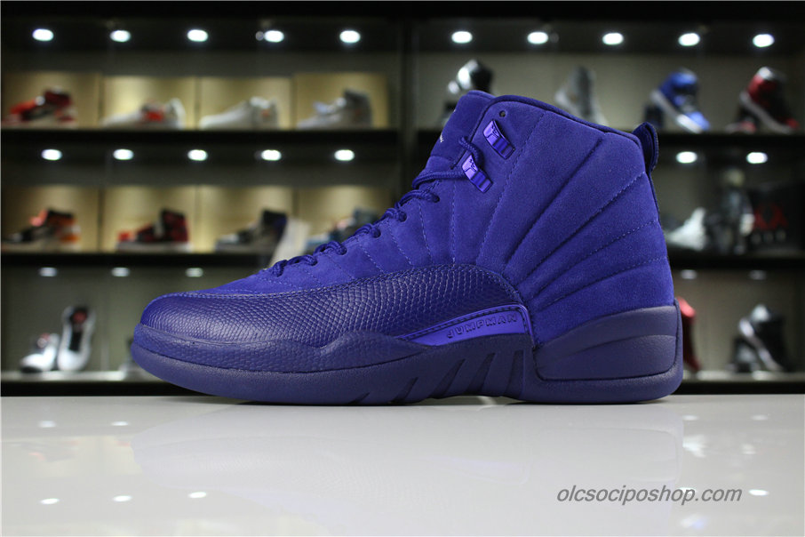 Férfi Air Jordan 12 Retro Suede AJ12 Sötétkék Cipők (130690-400)