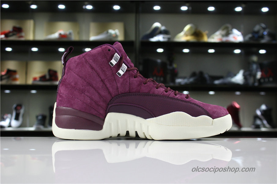 Férfi Air Jordan 12 Retro Suede AJ12 Bordeaux Cipők (130690-617)