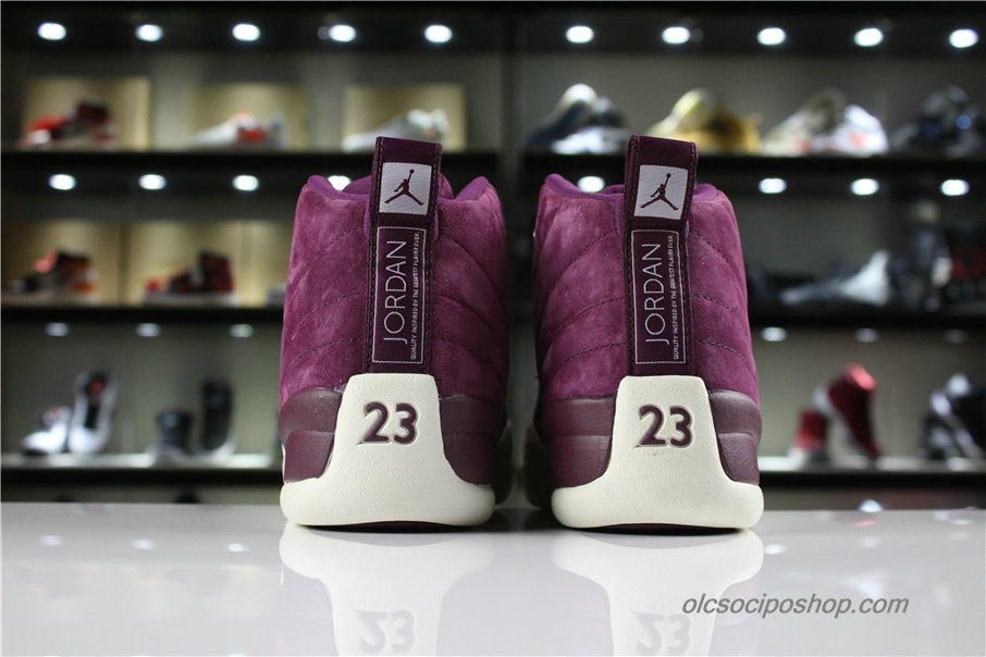 Férfi Air Jordan 12 Retro Suede AJ12 Bordeaux Cipők (130690-617)