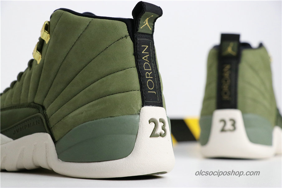 Férfi Air Jordan 12 Retro CP3 Class of 2003 Olajbogyó/Piszkosfehér Cipők (130690-301)