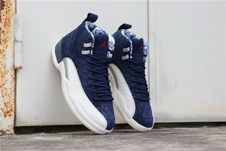 Férfi Air Jordan 12 Retro International Flight Sötétkék/Fehér Cipők (BV8016-445)