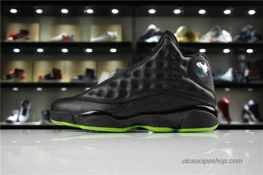 Férfi Air Jordan 13 Retro Altitude AJ13 Fekete/Zöld Cipők (414571-042)