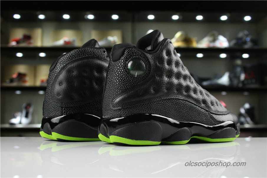 Férfi Air Jordan 13 Retro Altitude AJ13 Fekete/Zöld Cipők (414571-042)