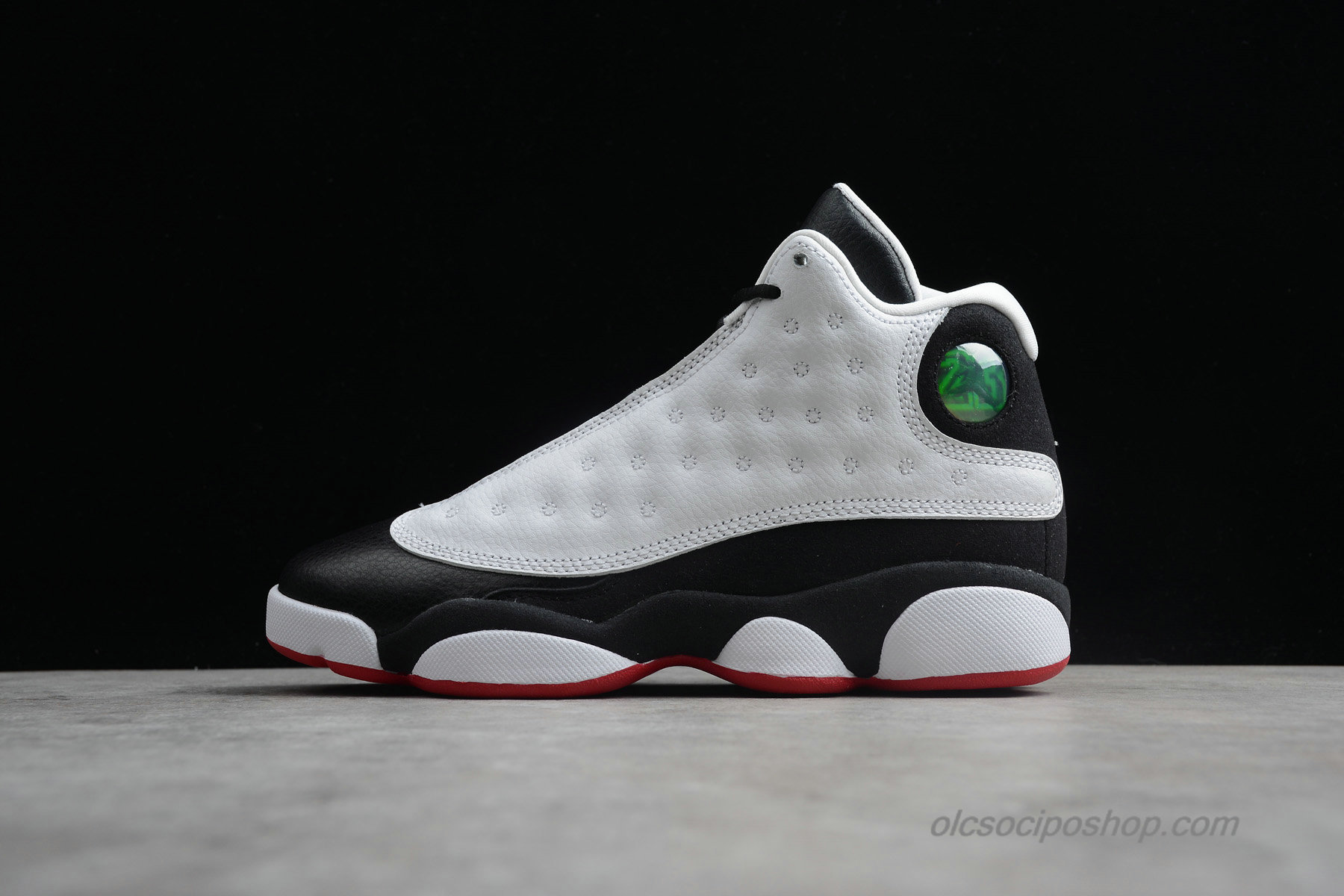 Női Air Jordan 13 Retro GS AJ13 Fehér/Fekete/Piros Cipők (884129-104)