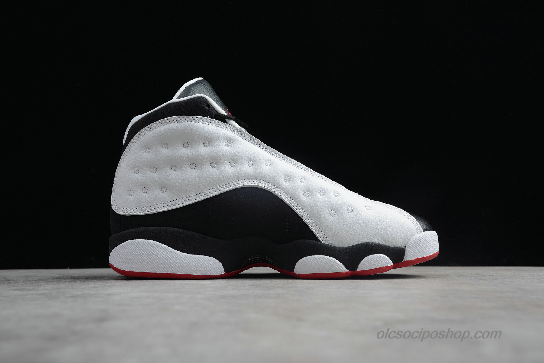 Női Air Jordan 13 Retro GS AJ13 Fehér/Fekete/Piros Cipők (884129-104)