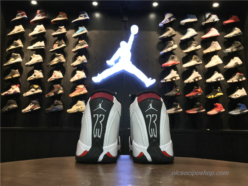 Férfi Air Jordan 14 Retro Black Toe AJ14 Fehér/Fekete Cipők (487471-102)