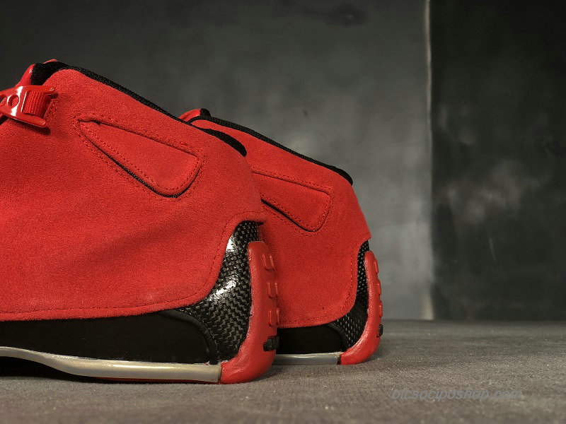 Férfi Air Jordan 18 Retro Toro Suede AJ18 Piros/Fekete Cipők (AA2494-601)