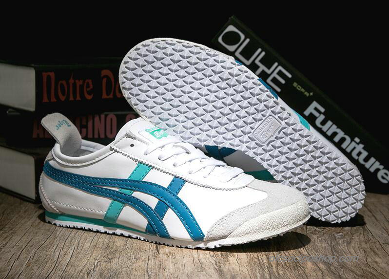 Asics Tiger Mexico 66 Fehér/Kék/Zöld Cipők (THL7C2-0156)