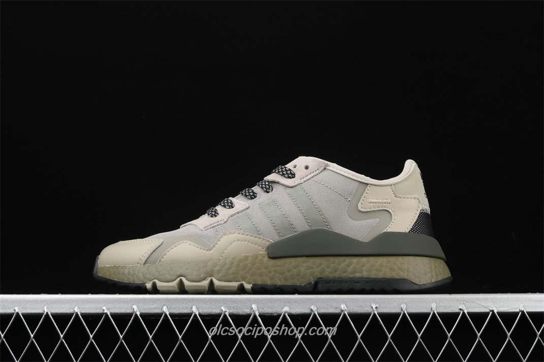 Adidas Nite Jogger 2019 Boost Szürke/Olajbogyó/Fekete Cipők (EE5871)