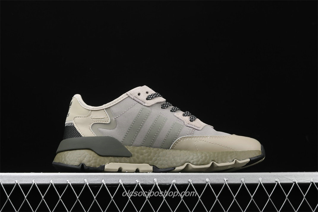 Adidas Nite Jogger 2019 Boost Szürke/Olajbogyó/Fekete Cipők (EE5871)