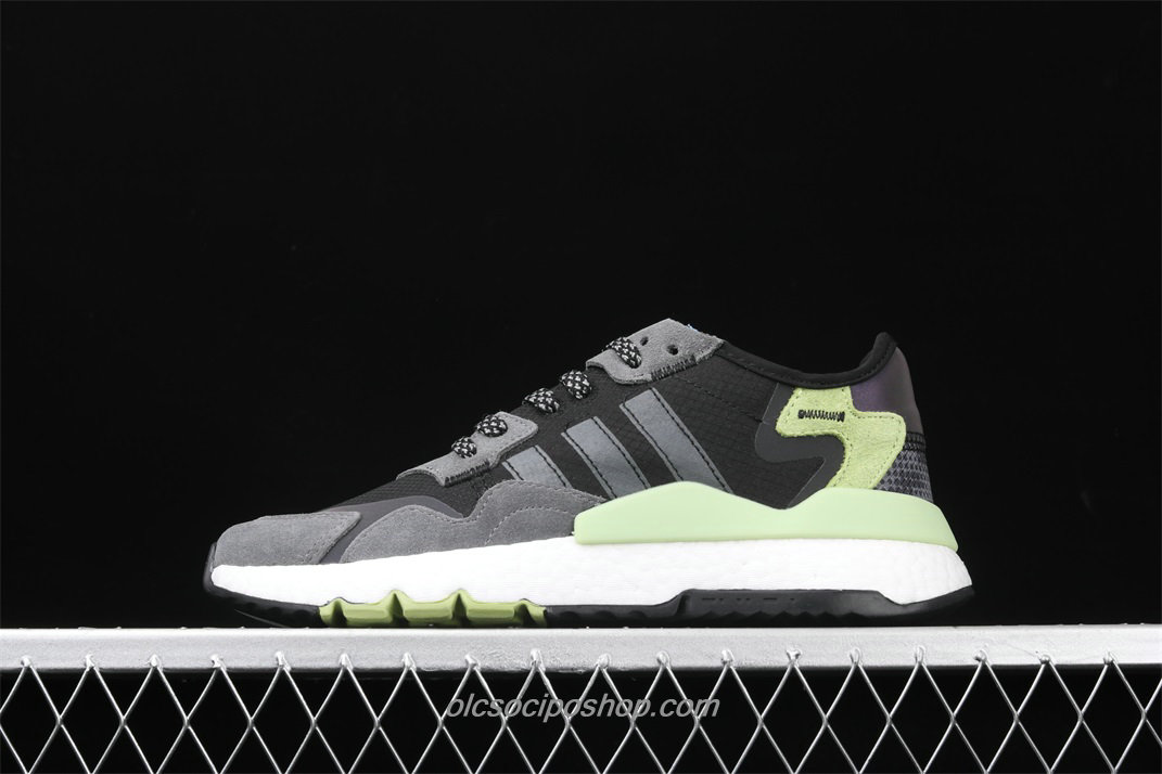 Adidas Nite Jogger 2019 Boost Fekete/Szürke/Zöld Cipők (FV3871)