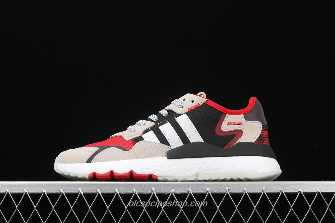 Adidas Nite Jogger 2019 Boost Fekete/Piros/Homok Cipők (FV3872)