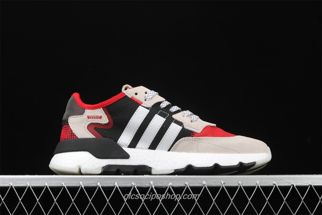 Adidas Nite Jogger 2019 Boost Fekete/Piros/Homok Cipők (FV3872)