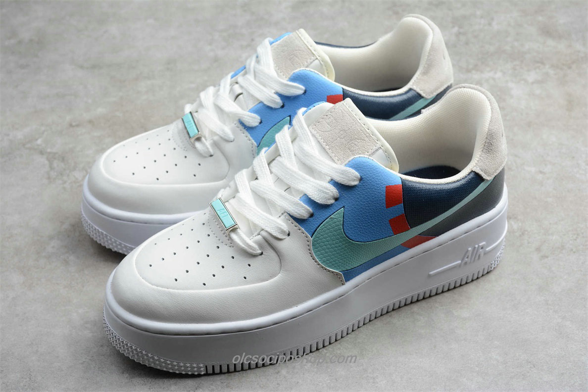 Női Nike AF1 Sage Low LX Fehér/Kék/Zöld Cipők (BV1976 002)