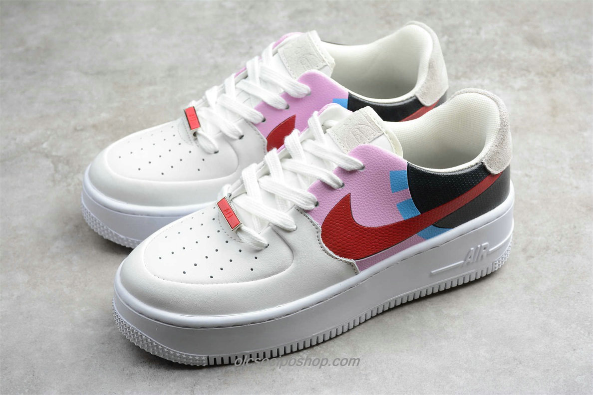 Női Nike AF1 Sage Low LX Fehér/Rózsaszín/Piros/Fekete Cipők (BV1976 004)