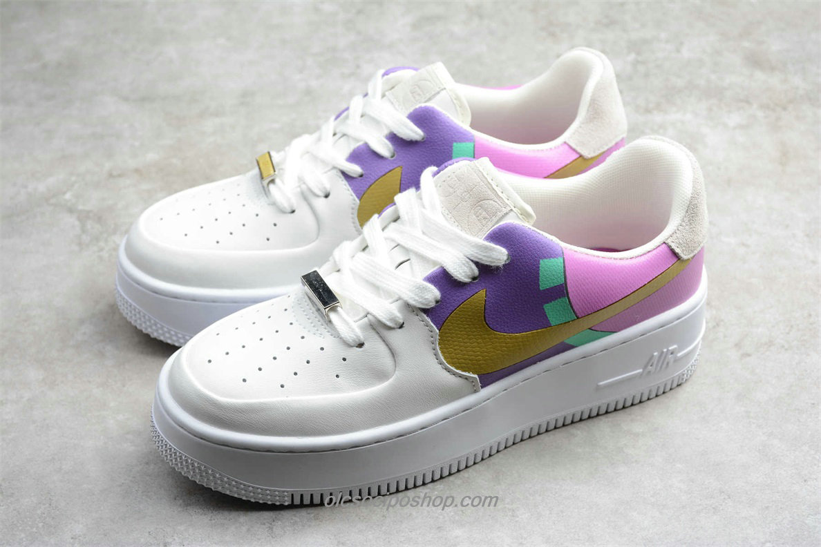 Női Nike AF1 Sage Low LX Fehér/Lila/Rózsaszín/Sárga Cipők (BV1976 005)