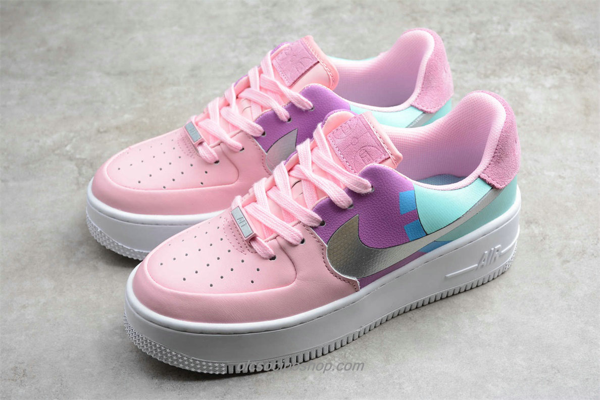 Női Nike AF1 Sage Low LX Fehér/Lila/Világoskék Cipők (BV1976 007)