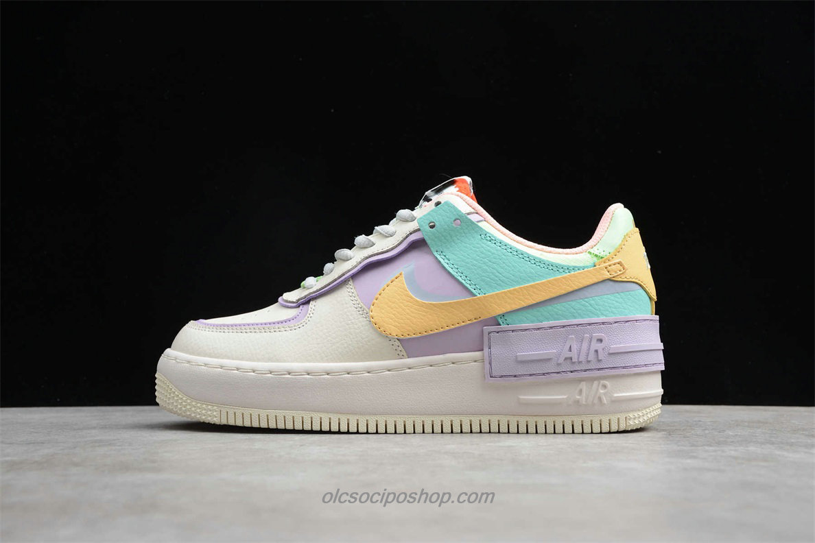 Női Nike Air Force 1 Shadow Krém/Lila/Zöld Cipők (CI0917 101)