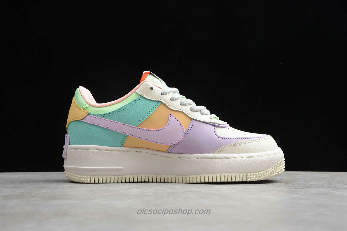 Női Nike Air Force 1 Shadow Krém/Lila/Zöld Cipők (CI0917 101)