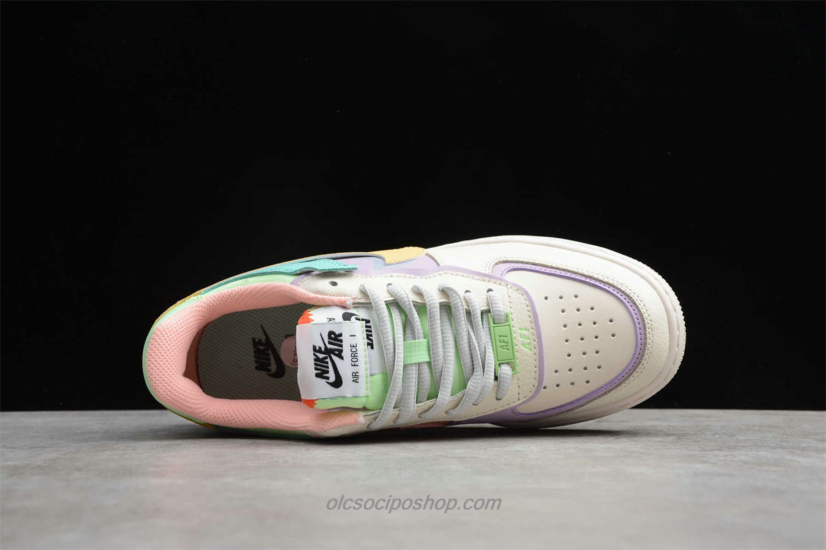 Női Nike Air Force 1 Shadow Krém/Lila/Zöld Cipők (CI0917 101)