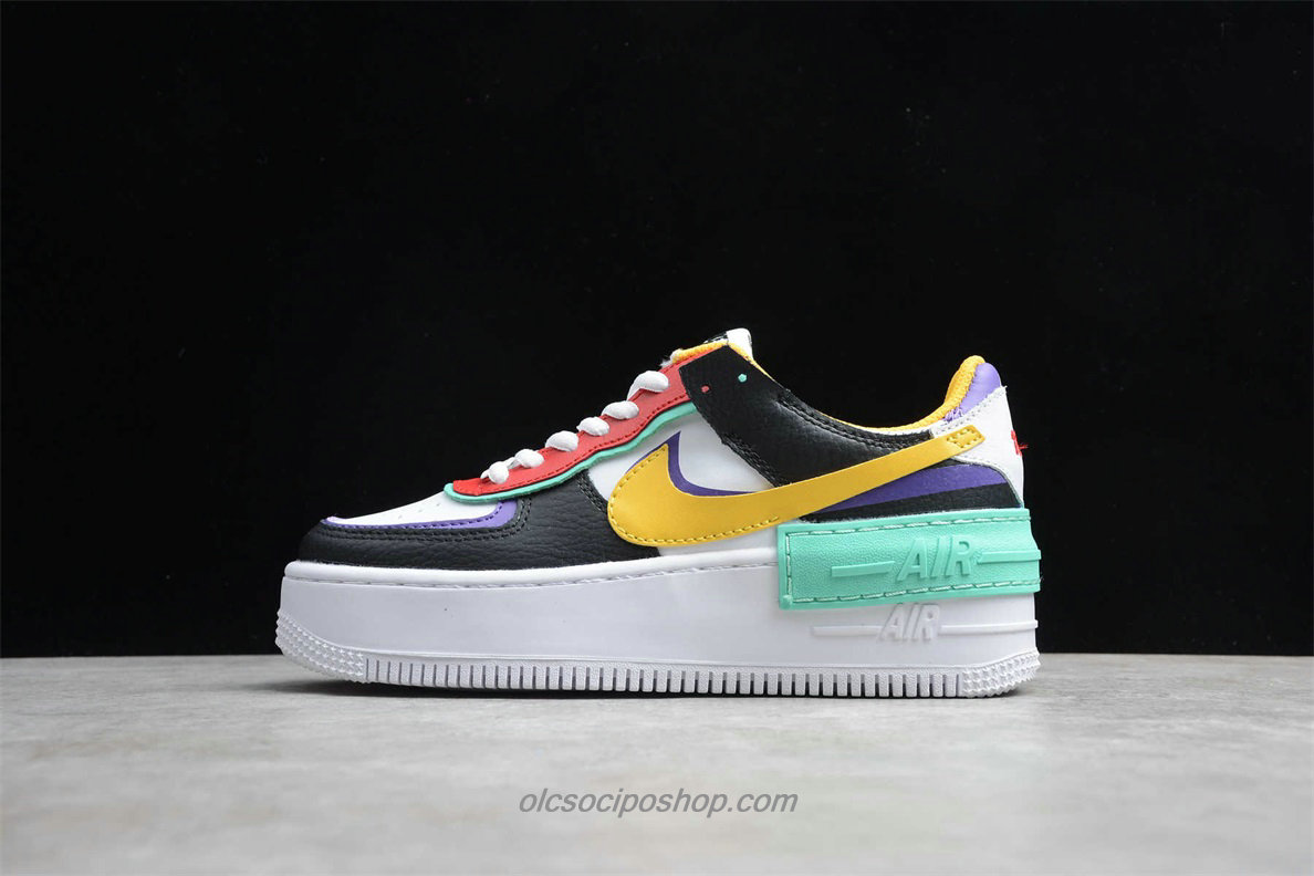 Női Nike Air Force 1 Shadow Fekete/Fehér/Zöld/Sárga Cipők (CI0919 023)