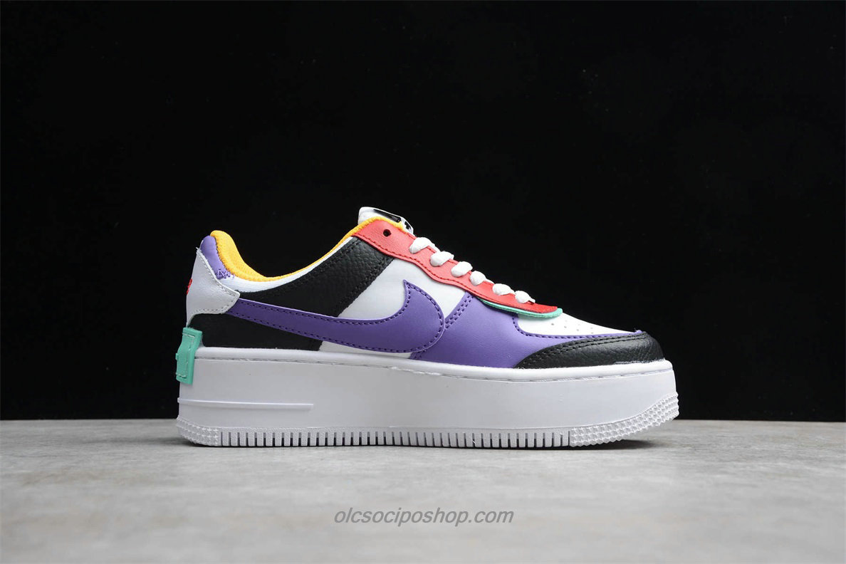 Női Nike Air Force 1 Shadow Fekete/Fehér/Zöld/Sárga Cipők (CI0919 023)