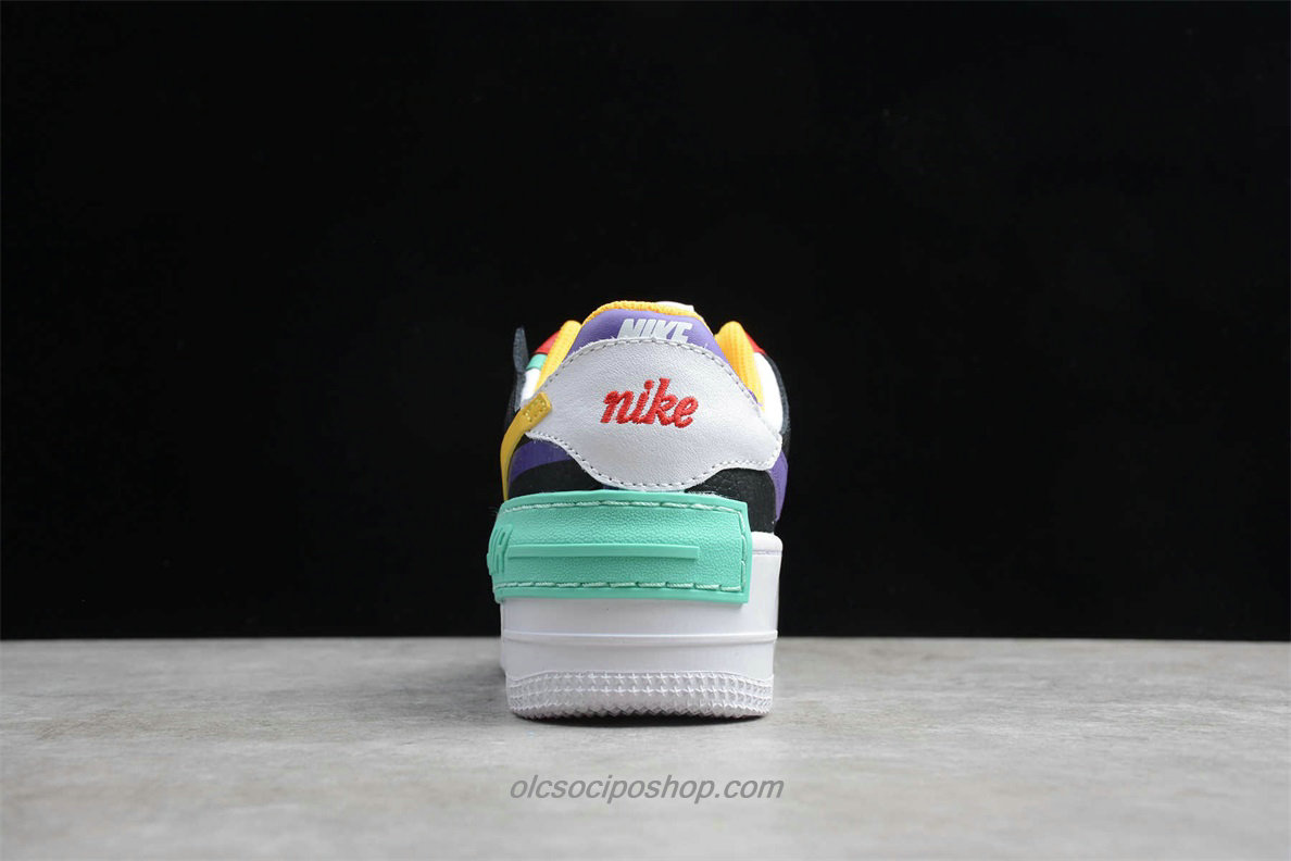 Női Nike Air Force 1 Shadow Fekete/Fehér/Zöld/Sárga Cipők (CI0919 023)