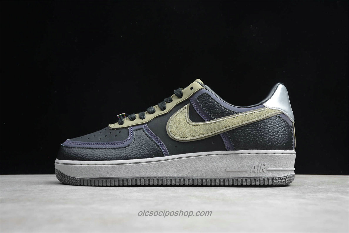 Férfi Nike Air Force 1 07 Fekete/Lila/Khaki Cipők (CQ1087 001)