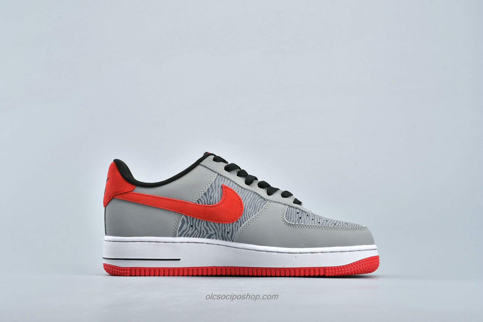 Nike Air Force 1 Low Szürke/Piros/Fekete Cipők (488298 072)