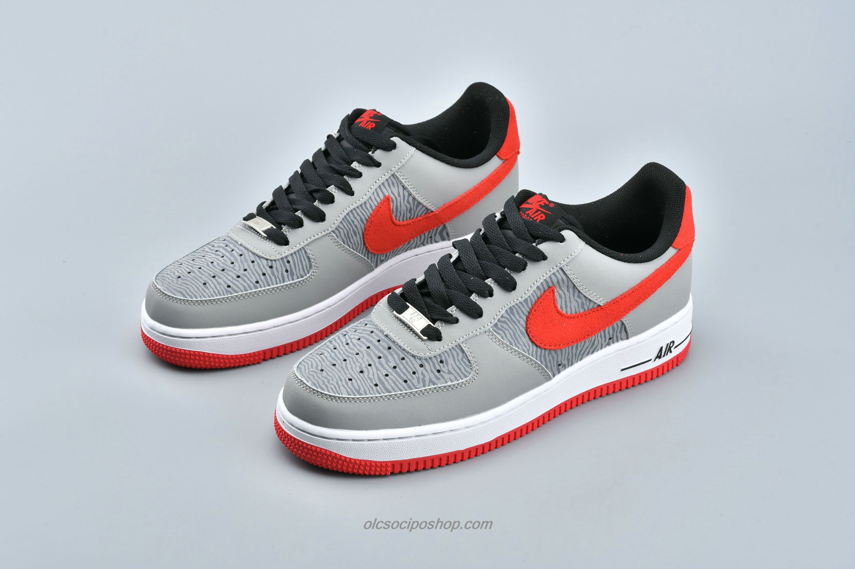 Nike Air Force 1 Low Szürke/Piros/Fekete Cipők (488298 072)