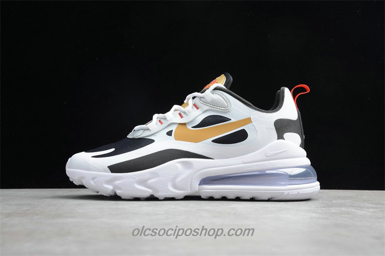 Férfi Nike Air Max 270 React Fehér/Fekete/Arany Cipők (CT3433 001)