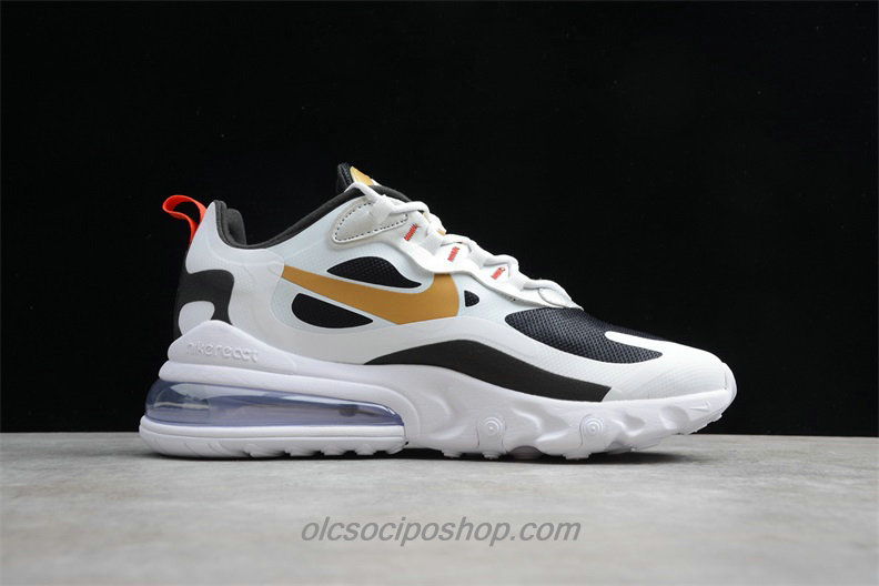 Férfi Nike Air Max 270 React Fehér/Fekete/Arany Cipők (CT3433 001)