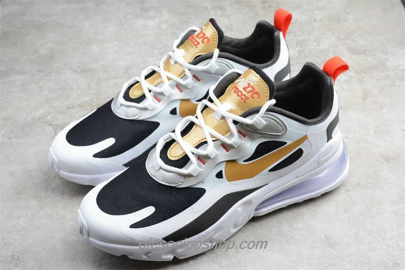 Férfi Nike Air Max 270 React Fehér/Fekete/Arany Cipők (CT3433 001)