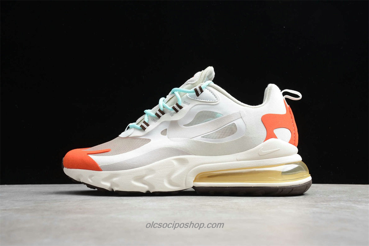 Nike Air Max 270 React Fehér/Homok/Narancs Cipők (AO4971 200)