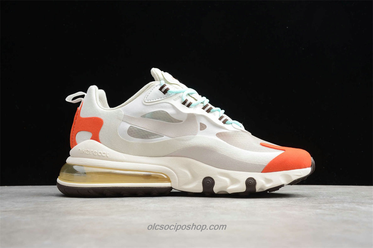 Nike Air Max 270 React Fehér/Homok/Narancs Cipők (AO4971 200)