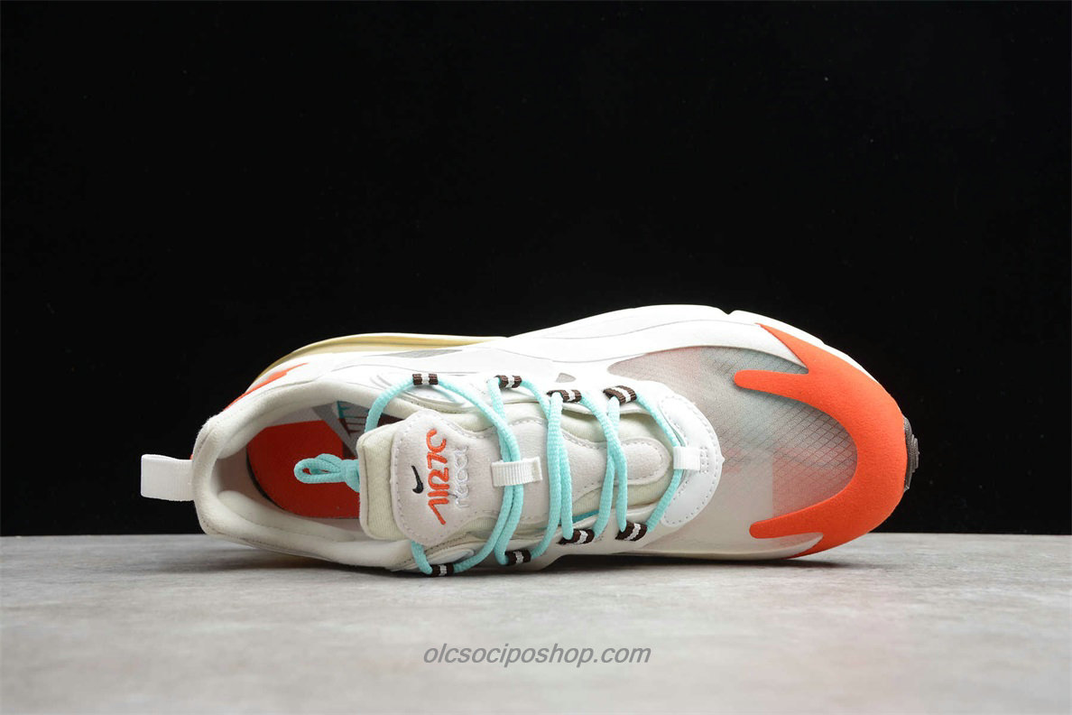 Nike Air Max 270 React Fehér/Homok/Narancs Cipők (AO4971 200)