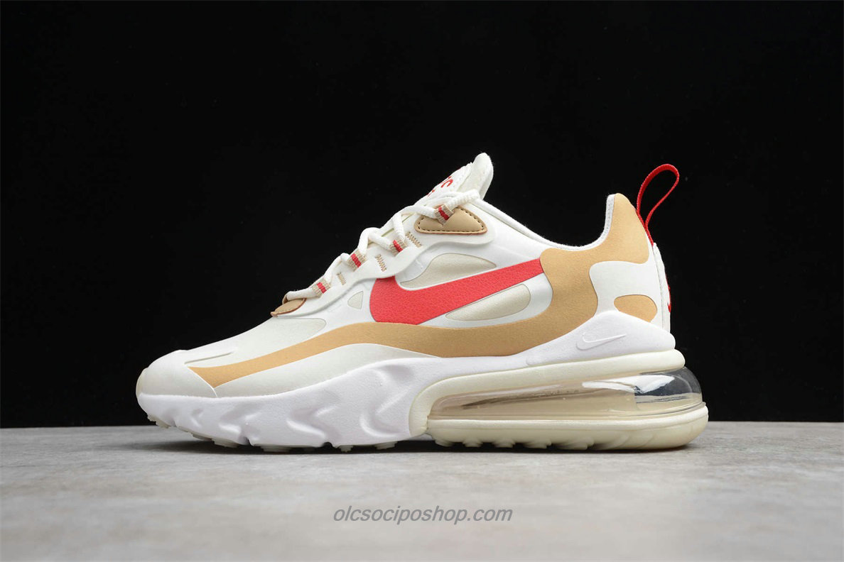 Nike Air Max 270 React Fehér/Khaki/Piros Cipők (AT6174 700)