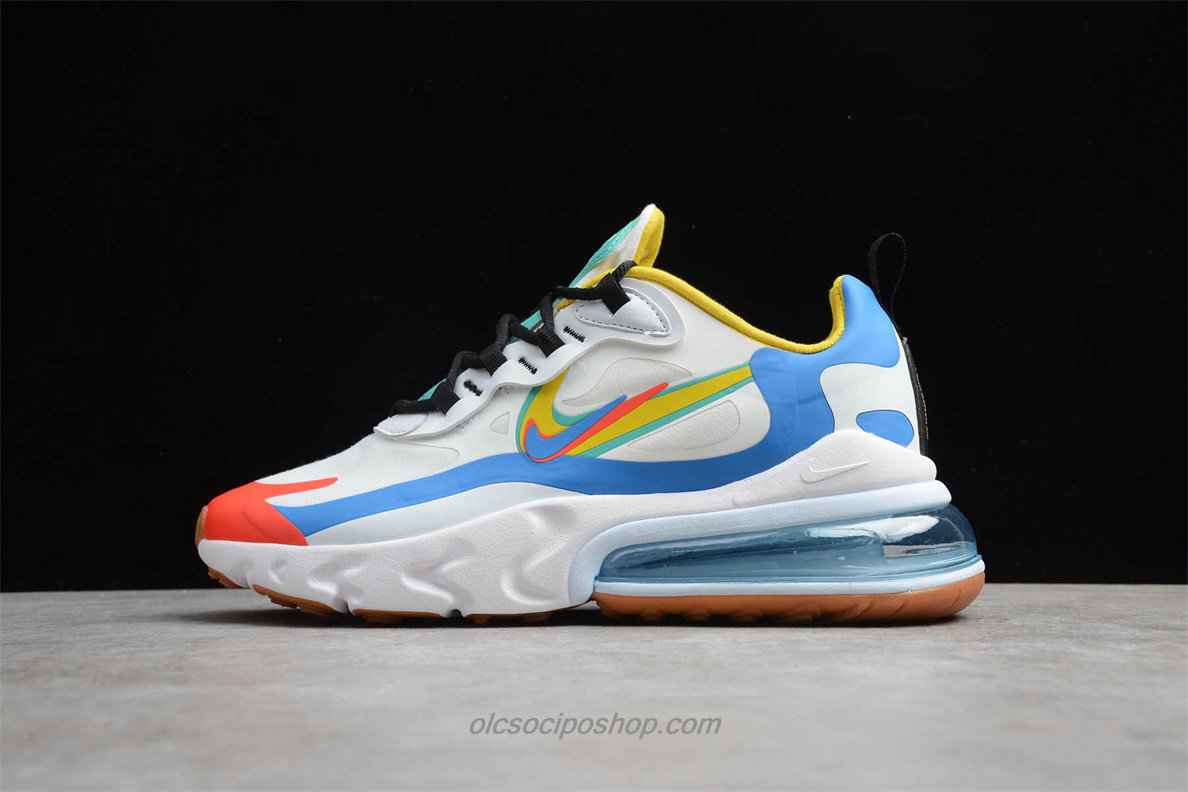 Nike Air Max 270 React Fehér/Kék/Piros/Sárga Cipők (CT1634 100)