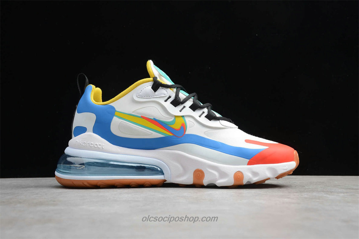 Nike Air Max 270 React Fehér/Kék/Piros/Sárga Cipők (CT1634 100)